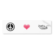 Peace, Love, and Boating bumper stickers
