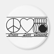 Peace Love and Bowling Fridge Magnets