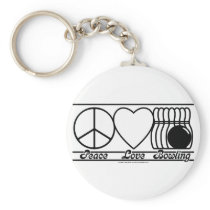 Peace Love and Bowling Key Chains