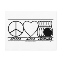 Peace Love and Bowling Post Cards