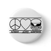 Peace Love and Burgers buttons by klclewis Peace Love and Burgers buttons