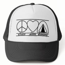 Peace Love and Camping hats by klclewis Peace Love and Camping hats