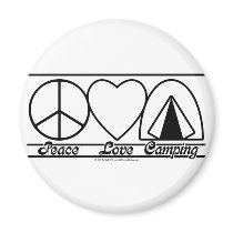 Peace Love and Camping magnets by klclewis Peace Love and Camping magnets