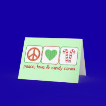 Peace, Love and Candy Canes cards