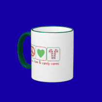 Peace, Love and Candy Canes mugs