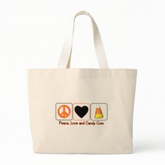 Peace, Love and Candy Corn bag