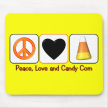 Peace, Love and Candy Corn Mouse Pad