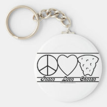 Peace Love and Cheese Key Chain