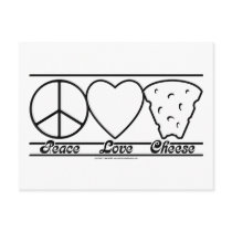 Peace Love and Cheese Postcards