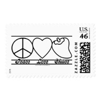 Peace Love and Chilies postage by klclewis Peace Love and Chilies postage