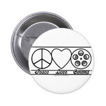 Peace Love and Cinema Buttons