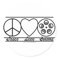 Peace Love and Cinema stickers