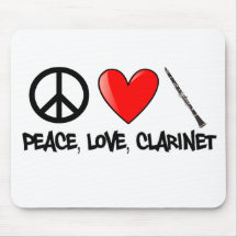 Peace, Love, and Clarinet Mousepad