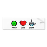 Peace, Love and Coffee - Bumper Sticker bumper stickers