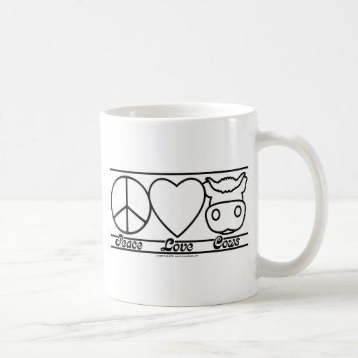 Peace Love and Cows Coffee Mugs