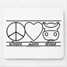 Peace Love and Cows Mouse Pad