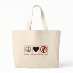 Peace Love and Death to Cupid Tote Bags