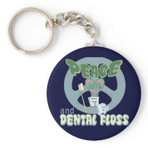 Peace Love and Dental Floss Keychain