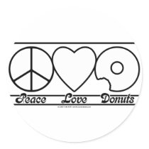 Peace Love and Donuts stickers by klclewis Peace Love and Donuts stickers