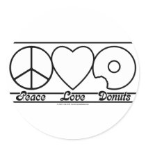 Peace Love and Donuts stickers by klclewis Peace Love and Donuts stickers