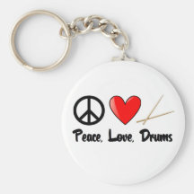 Peace, Love, and Drums Key Chain