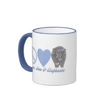 Peace Love and Elephants Mug