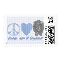 Peace Love and Elephants Postage