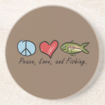 Peace, Love, and Fishing! Drink Coaster