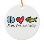 Peace, Love, and Fishing! Christmas Ornaments