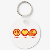 Peace Love and Fries keychains