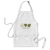 peace love and frill necked lizards aprons