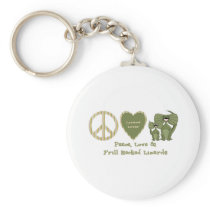 peace love and frill necked lizards keychains