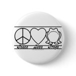 Peace Love and Frogs Pinback Button