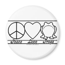 Peace Love and Frogs Magnet