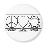 Peace Love and Frogs Magnet