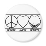 Peace Love and Gators magnets
