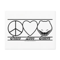 Peace Love and Gators Post Card