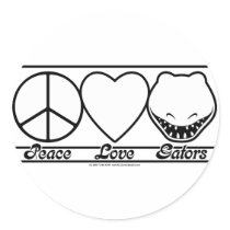 Peace Love and Gators Stickers
