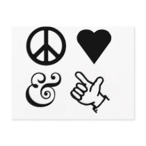 Peace Love And Get Your Guns Up postcards by twinkletoesmarket Peace Love And Get Your Guns Up postcards