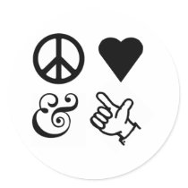 Peace Love And Get Your Guns Up Round Sticker