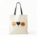 Peace, Love And Halloween Bag by 13BlackCatsDesigns Peace, Love And Halloween Bag