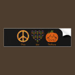 Peace, Love And Halloween Bumper Sticker bumper stickers