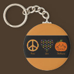 Peace, Love And Halloween Keychain keychains