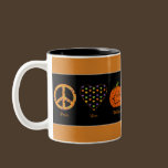 Peace, Love And Halloween Mug mugs