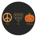 Peace, Love And Halloween Sticker sticker