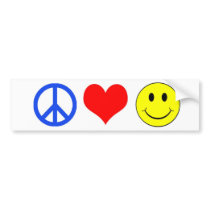 Peace, Love and Happiness bumper sticker bumper stickers by underdogrides Peace, Love and Happiness bumper sticker bumper stickers