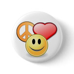 Peace Love and Happiness button