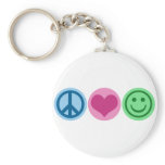 Peace Love and Happiness Keychains