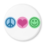 Peace Love and Happiness magnets