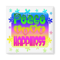Peace, Love, and Happiness Magnet